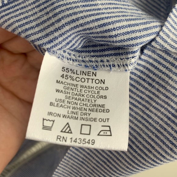 Sympli linen striped lightweight short sleeve blouse - Picture 5 of 8